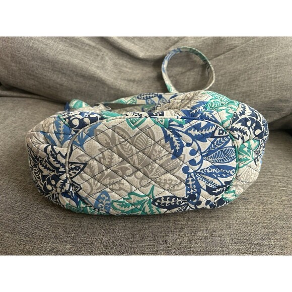Vera Bradley Glenna Satchel Bag In Falling Flowers Gray Blue Green Floral - Picture 4 of 7